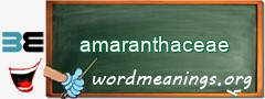 WordMeaning blackboard for amaranthaceae